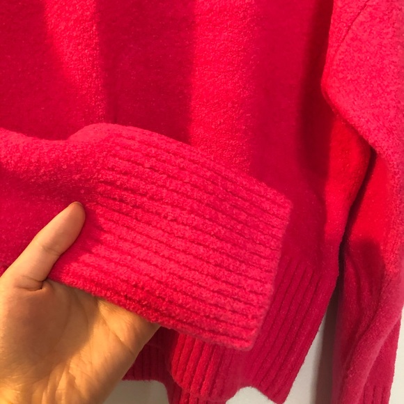 & Other Stories Hot Pink Turtleneck Sweater - Picture 5 of 6